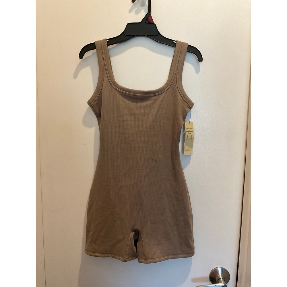 No Boundaries Cotton Stretch Ribbed Cozy Romper, Women's S